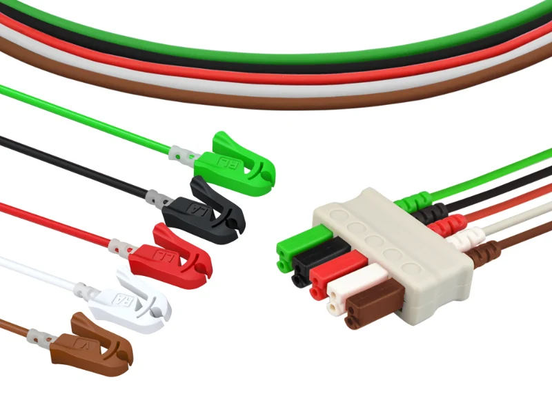 兼容迈瑞（Mindray）EL6501A/0010-30-43144的心电导联线-5导联,夹式，AHA