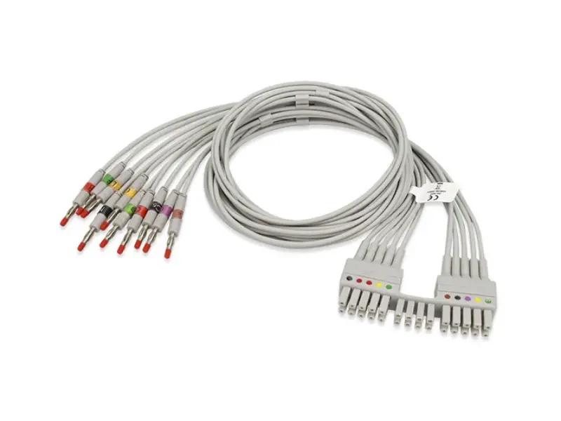 兼容Mortara 9293-046-61的心电图机导联线 – 10导联，4mm香蕉插，IEC