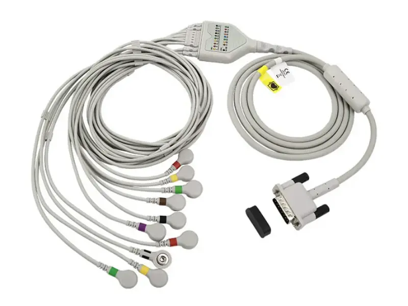 兼容Philips的一体式心电图电缆 – 10导联，扣式，IEC