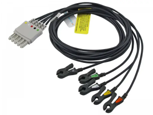 兼容飞利浦（Philips HP Tybe）的透X光5导心电图导联线（IEC）