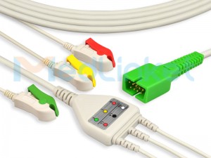 兼容 BIONETKOREA/MEK 的一体式监护心电导联线