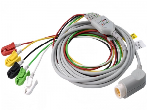 兼容飞利浦（Philips）989803143191的一体式心电导联-5导联,夹式，IEC