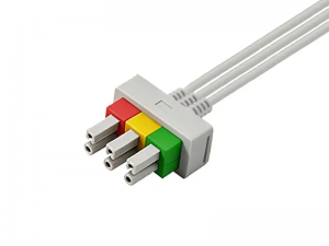兼容飞利浦（Philips）M1615A的心电导联线-3导联,扣式，IEC