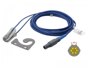 兼容日本光电（Nihon Kohden）的重复性一体式血氧传感器（成人耳夹）