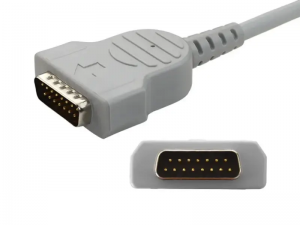 兼容GE 2029890-001的一体式心电图电缆 – 10导联，4mm香蕉插，IEC